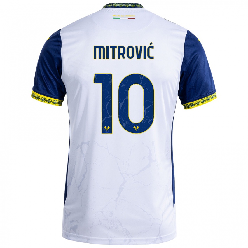 ילדים Stefan Mitrović #10 כחול לבן הרחק ג'רזי 2024/25 חולצה קצרה