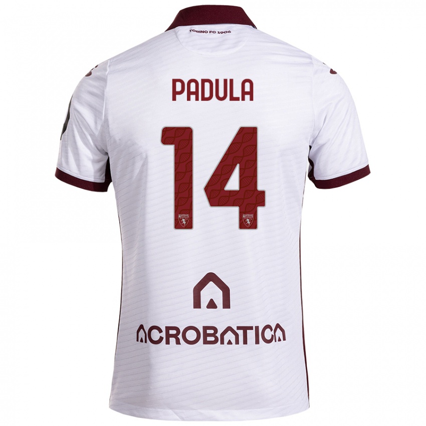 ילדים Cristian Padula #14 חום לבן הרחק ג'רזי 2024/25 חולצה קצרה