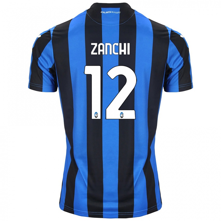 גברים Edoardo Zanchi #12 כחול שחור ג'רזי ביתית 2024/25 חולצה קצרה