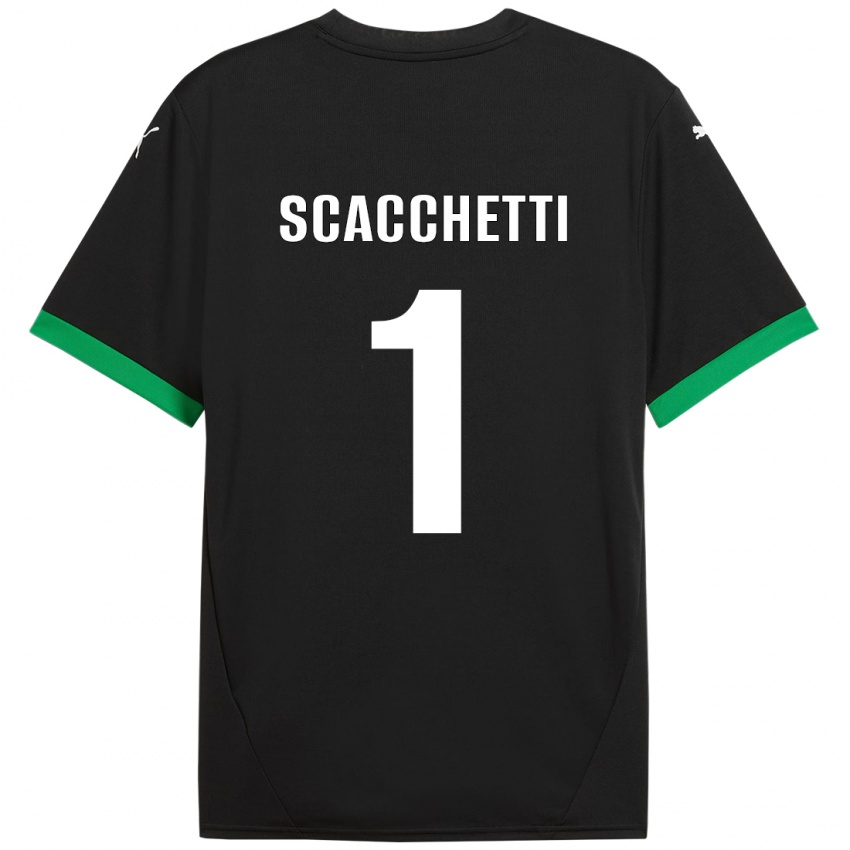 גברים Alessandro Scacchetti #1 שחור ירוק כהה ג'רזי ביתית 2024/25 חולצה קצרה