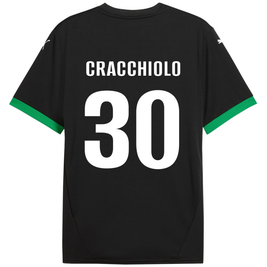 גברים Leonardo Cracchiolo #30 שחור ירוק כהה ג'רזי ביתית 2024/25 חולצה קצרה