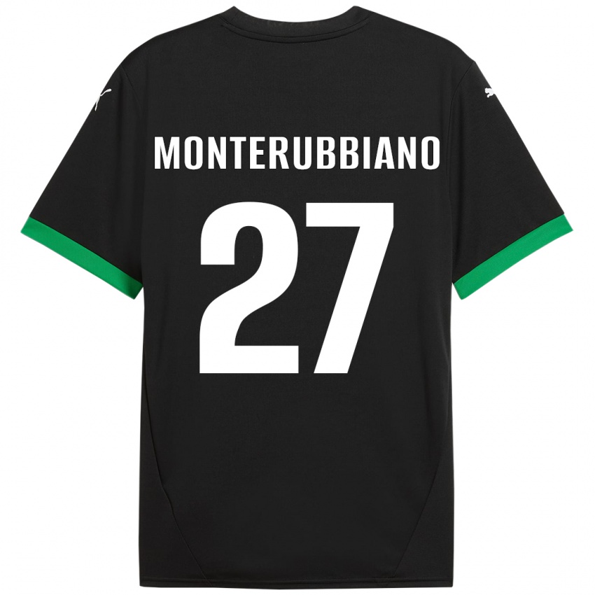 גברים Valeria Monterubbiano #27 שחור ירוק כהה ג'רזי ביתית 2024/25 חולצה קצרה