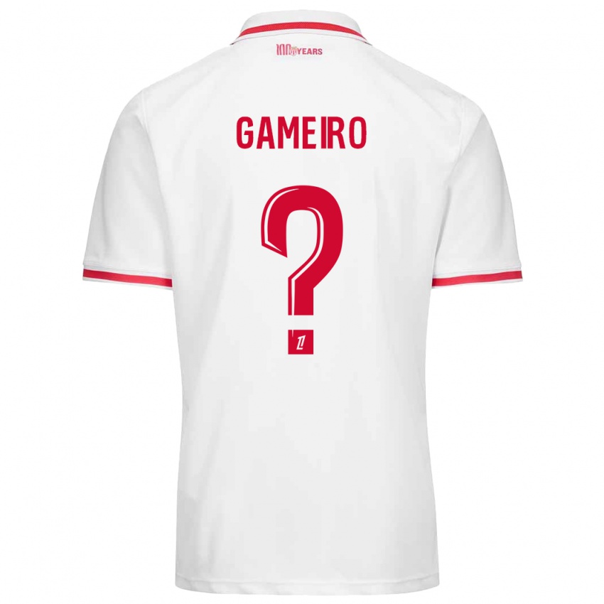 גברים Benoît Gameiro #0 לבן אדום ג'רזי ביתית 2024/25 חולצה קצרה