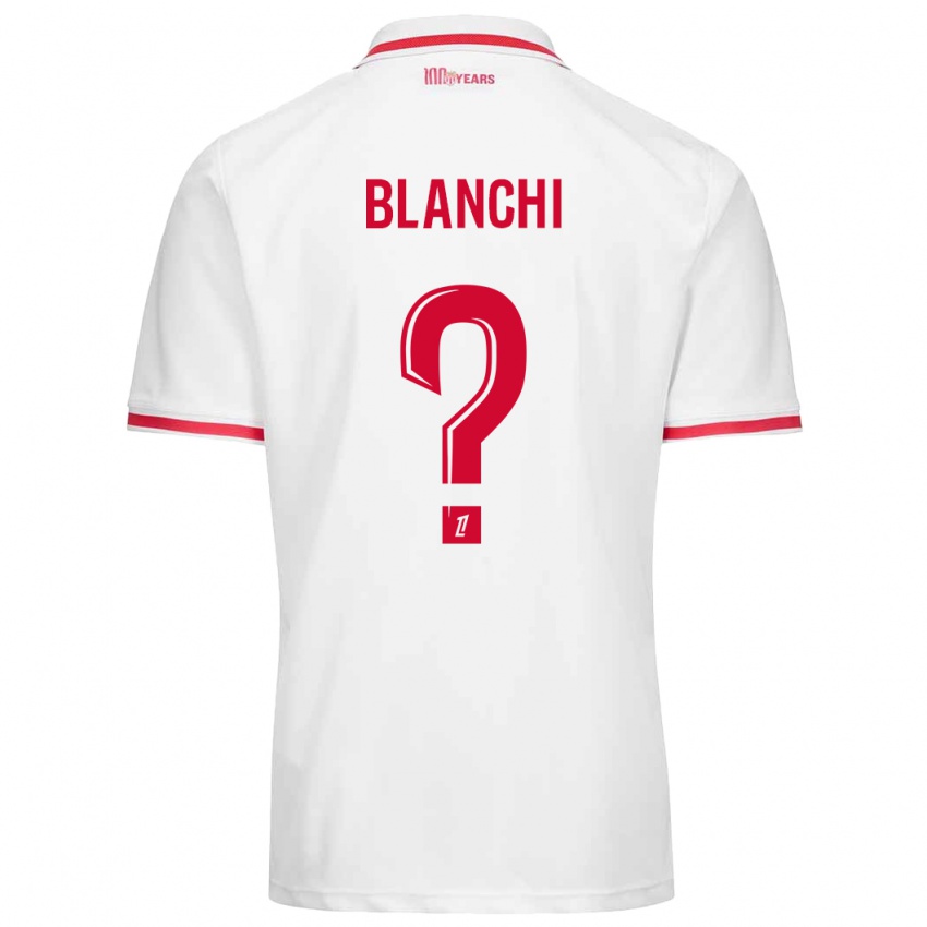 גברים Florian Blanchi #0 לבן אדום ג'רזי ביתית 2024/25 חולצה קצרה