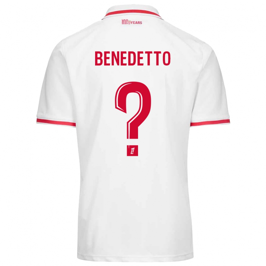 גברים Antéo Benedetto #0 לבן אדום ג'רזי ביתית 2024/25 חולצה קצרה