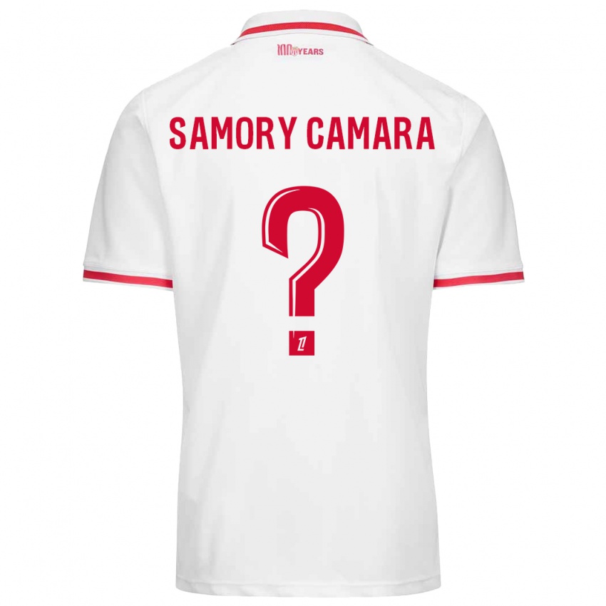 גברים Verges Samory Camara #0 לבן אדום ג'רזי ביתית 2024/25 חולצה קצרה