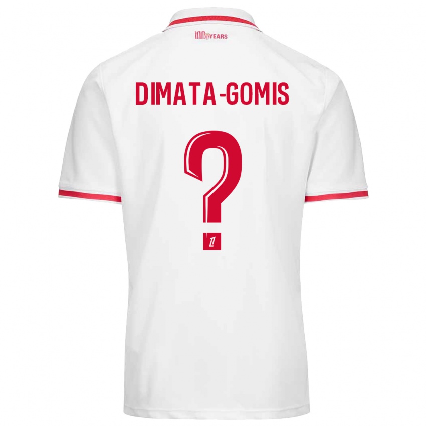 גברים Kamron Dimata-Gomis #0 לבן אדום ג'רזי ביתית 2024/25 חולצה קצרה