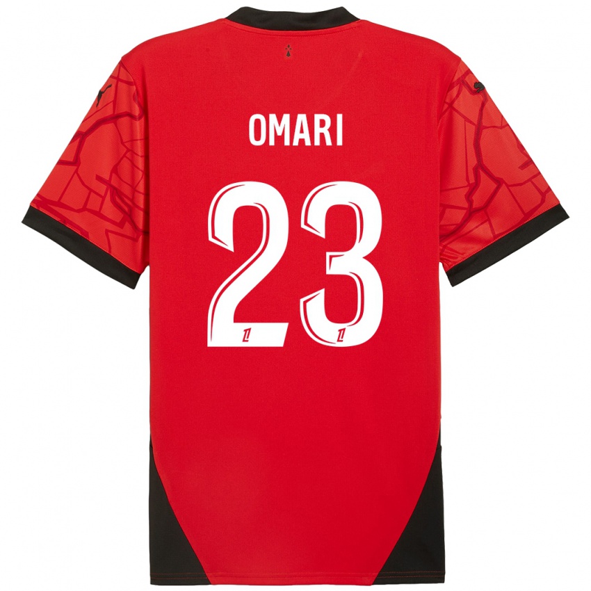 גברים Warmed Omari #23 אדום שחור ג'רזי ביתית 2024/25 חולצה קצרה