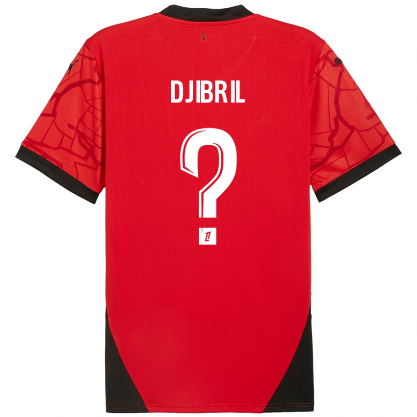 גברים Djibril Diallo #0 אדום שחור ג'רזי ביתית 2024/25 חולצה קצרה