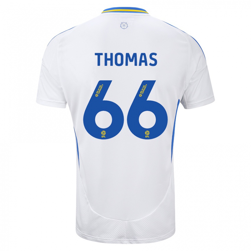 גברים Luca Thomas #66 לבן כחול ג'רזי ביתית 2024/25 חולצה קצרה