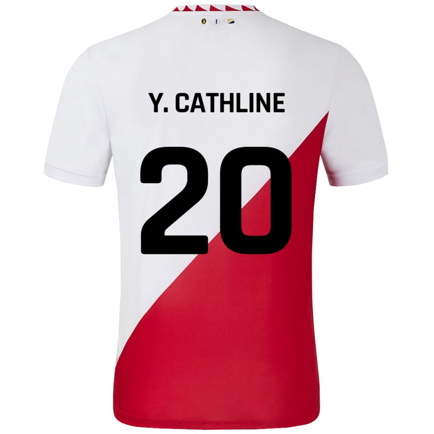 גברים Yoann Cathline #20 לבן אדום ג'רזי ביתית 2024/25 חולצה קצרה