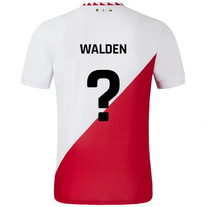 גברים Jaden Walden #0 לבן אדום ג'רזי ביתית 2024/25 חולצה קצרה