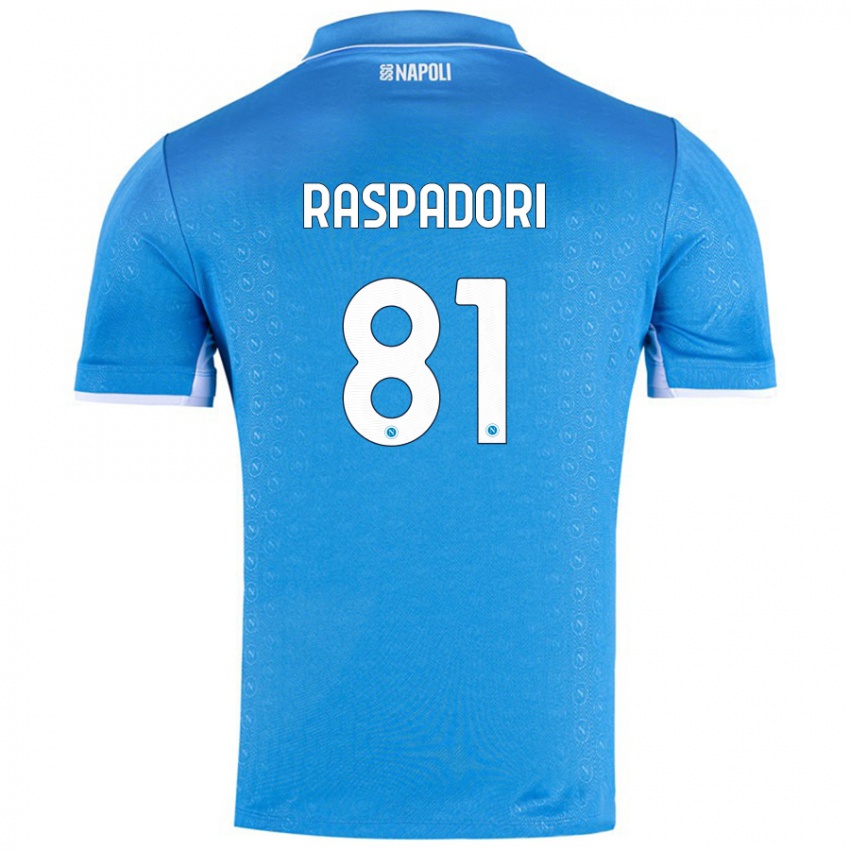 גברים Giacomo Raspadori #81 שמיים כחולים ג'רזי ביתית 2024/25 חולצה קצרה