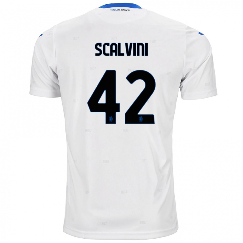 גברים Giorgio Scalvini #42 לָבָן הרחק ג'רזי 2024/25 חולצה קצרה