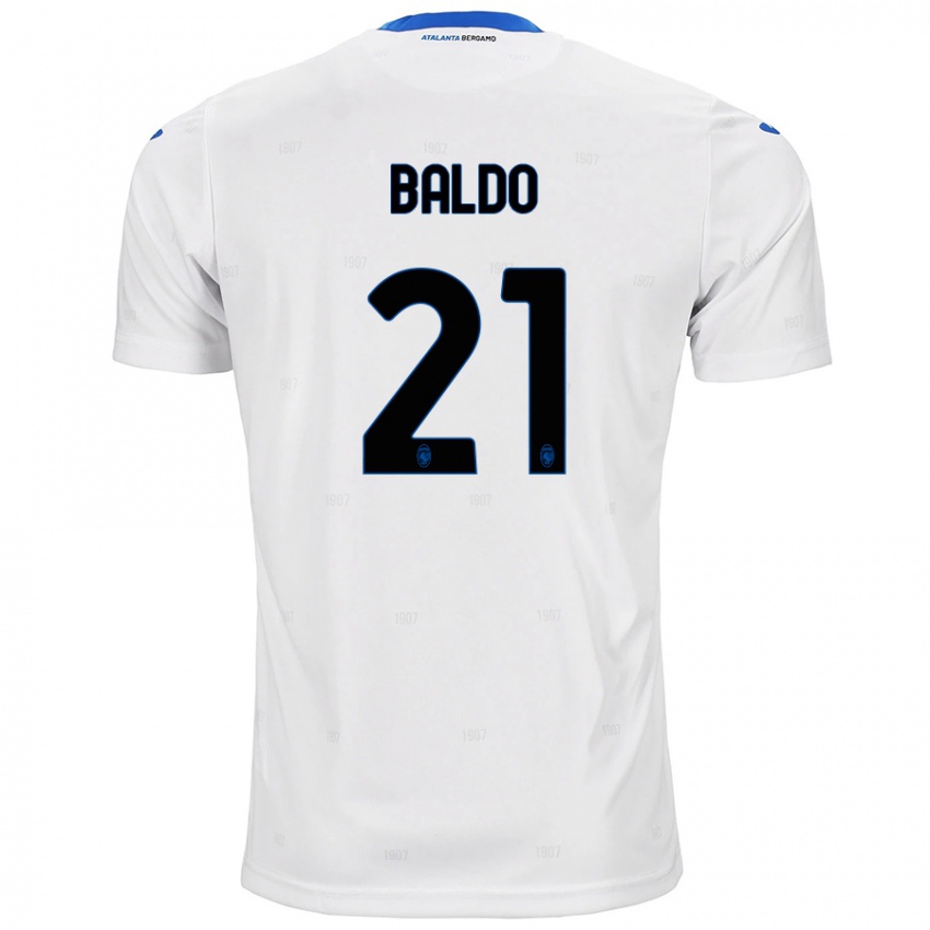 גברים Nicolò Baldo #21 לָבָן הרחק ג'רזי 2024/25 חולצה קצרה