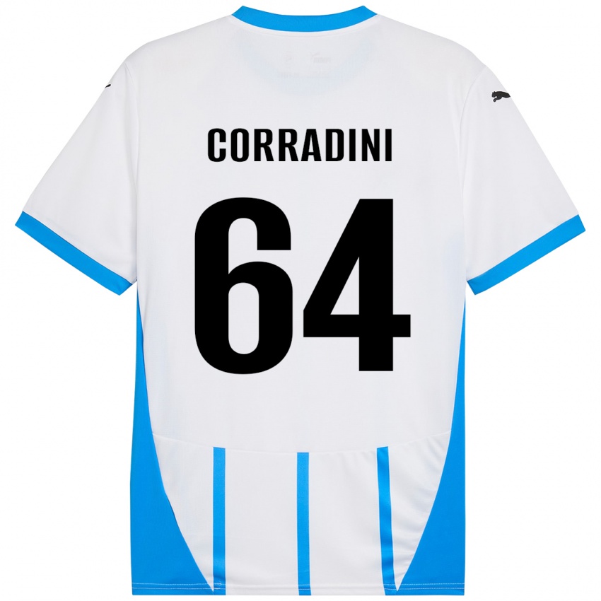 גברים Francesco Corradini #64 כחול לבן הרחק ג'רזי 2024/25 חולצה קצרה