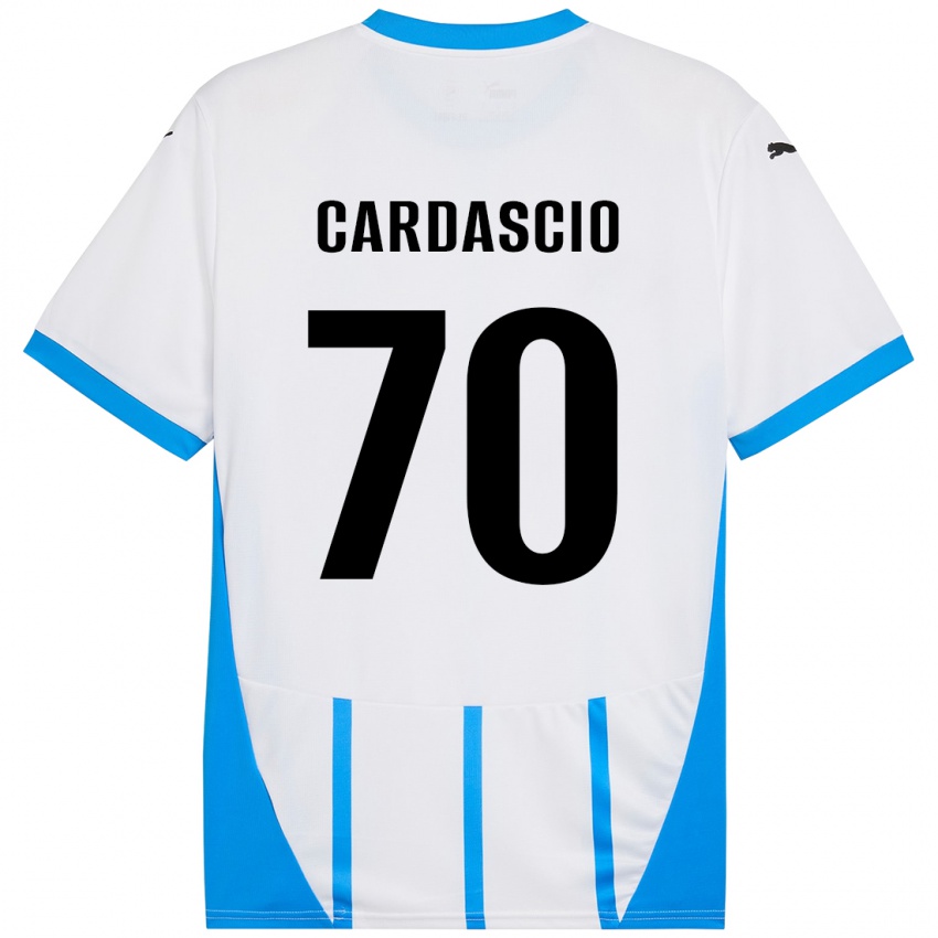 גברים Alessandro Cardascio #70 כחול לבן הרחק ג'רזי 2024/25 חולצה קצרה