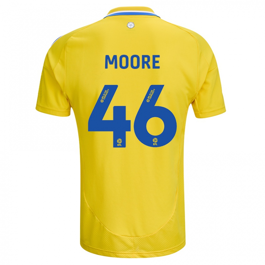 גברים Kris Moore #46 צהוב כחול הרחק ג'רזי 2024/25 חולצה קצרה