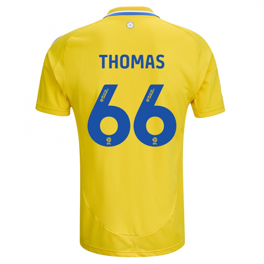 גברים Luca Thomas #66 צהוב כחול הרחק ג'רזי 2024/25 חולצה קצרה