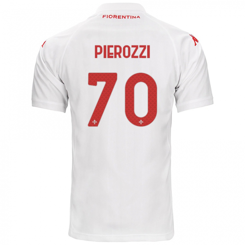 גברים Niccolo Pierozzi #70 לָבָן הרחק ג'רזי 2024/25 חולצה קצרה