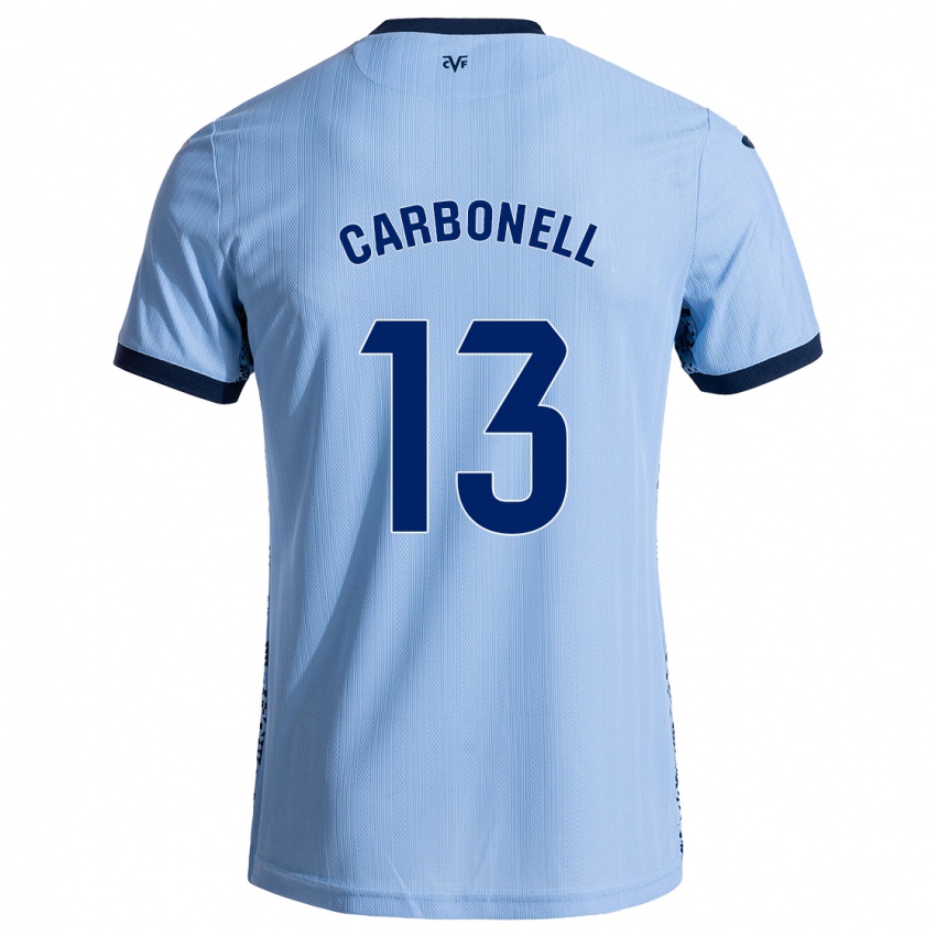 גברים Carmen Carbonell #13 שמיים כחולים הרחק ג'רזי 2024/25 חולצה קצרה