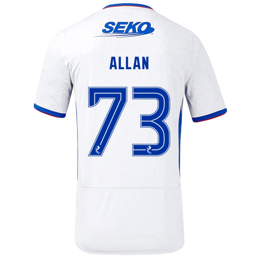 גברים Connor Allan #73 לבן כחול הרחק ג'רזי 2024/25 חולצה קצרה