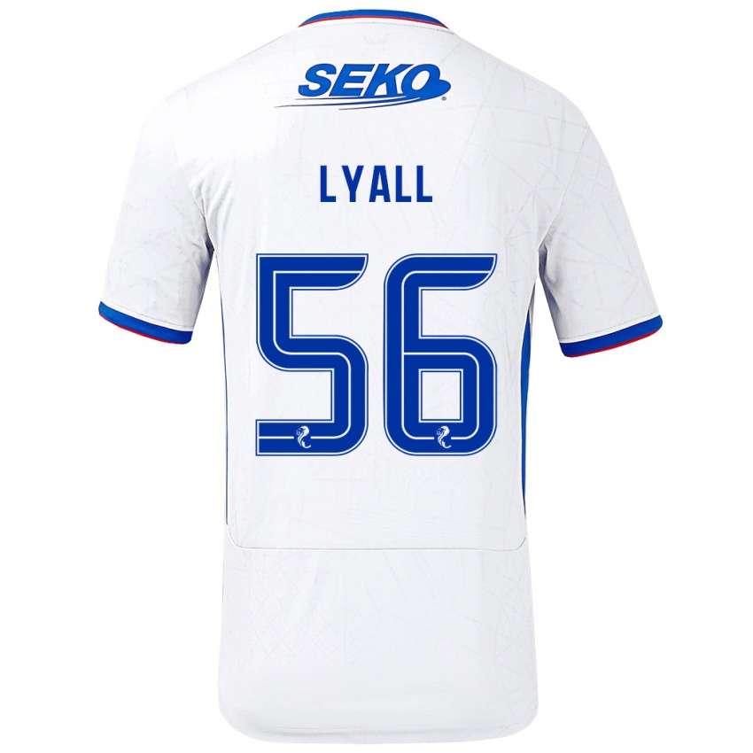 גברים Arron Lyall #56 לבן כחול הרחק ג'רזי 2024/25 חולצה קצרה