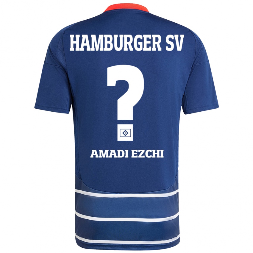 נשים Emmanuel Amadi Ezchi #0 כחול כהה הרחק ג'רזי 2024/25 חולצה קצרה