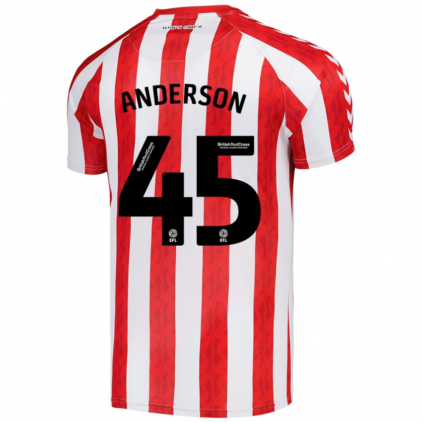 ילדים Joe Anderson #45 אדום לבן ג'רזי ביתית 2024/25 חולצה קצרה