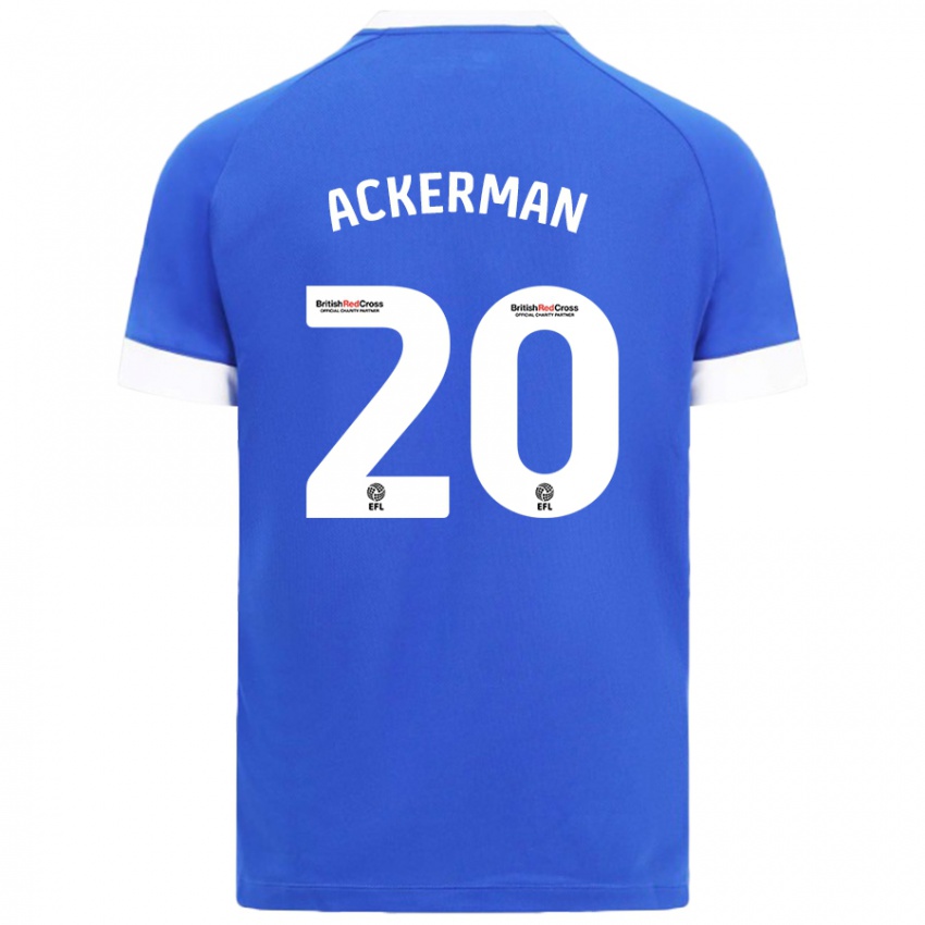 ילדים Mali Ackerman #20 כחול שמיים ג'רזי ביתית 2024/25 חולצה קצרה