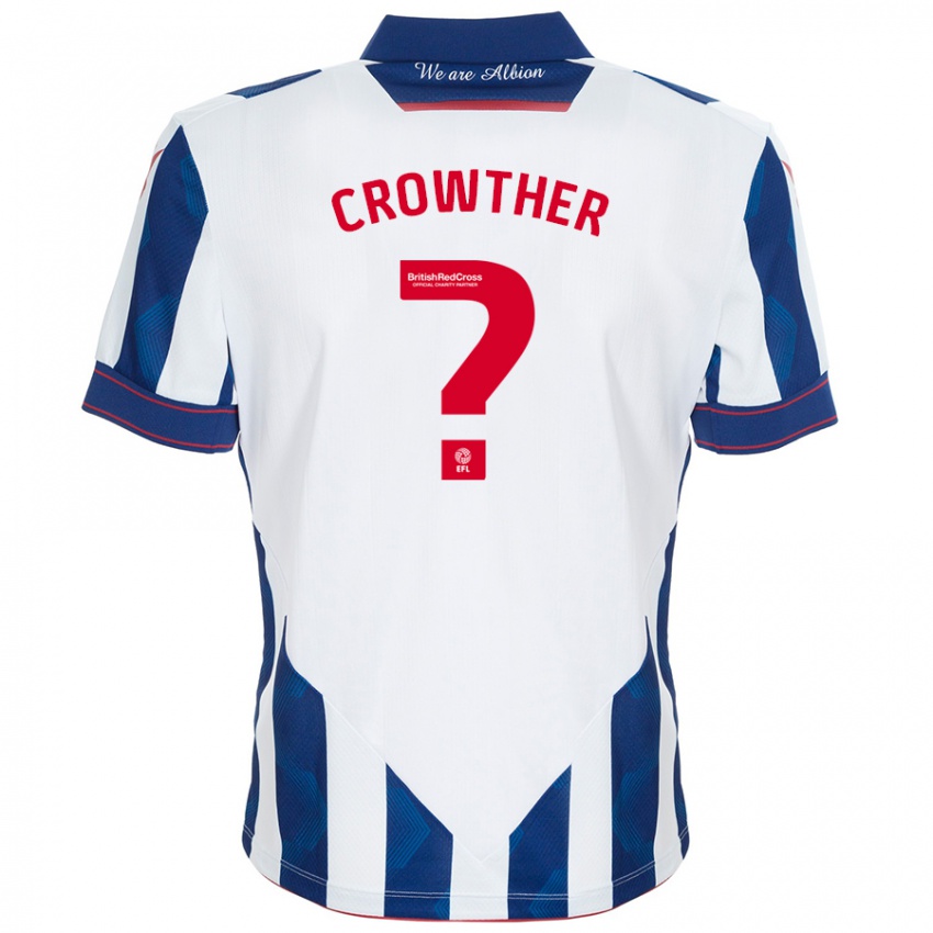 ילדים Matthew Crowther #0 לבן כחול כהה ג'רזי ביתית 2024/25 חולצה קצרה