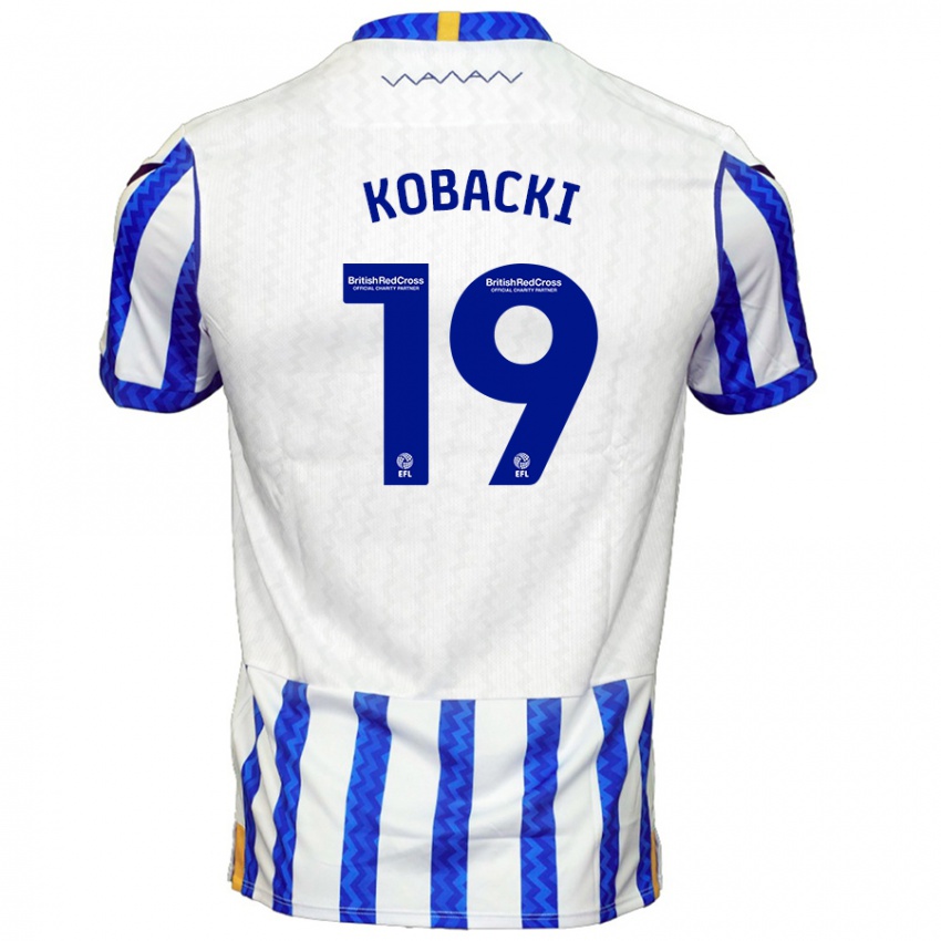 ילדים Olaf Kobacki #19 כחול לבן ג'רזי ביתית 2024/25 חולצה קצרה