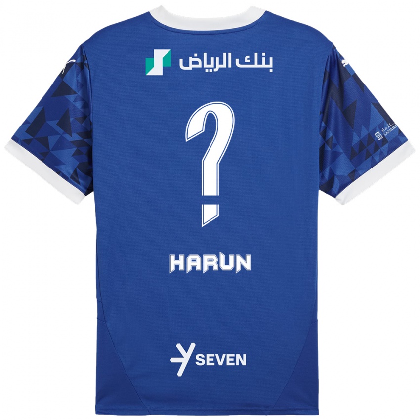 ילדים Saud Harun #0 כחול כהה לבן ג'רזי ביתית 2024/25 חולצה קצרה