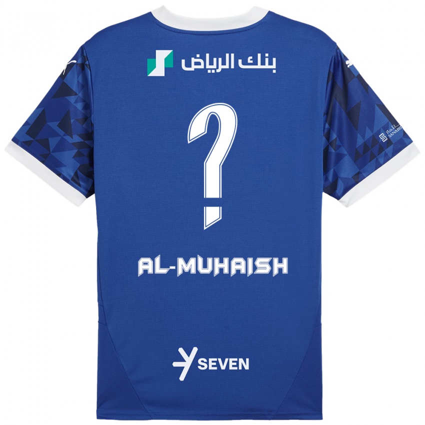 ילדים Mohammed Al-Muhaish #0 כחול כהה לבן ג'רזי ביתית 2024/25 חולצה קצרה