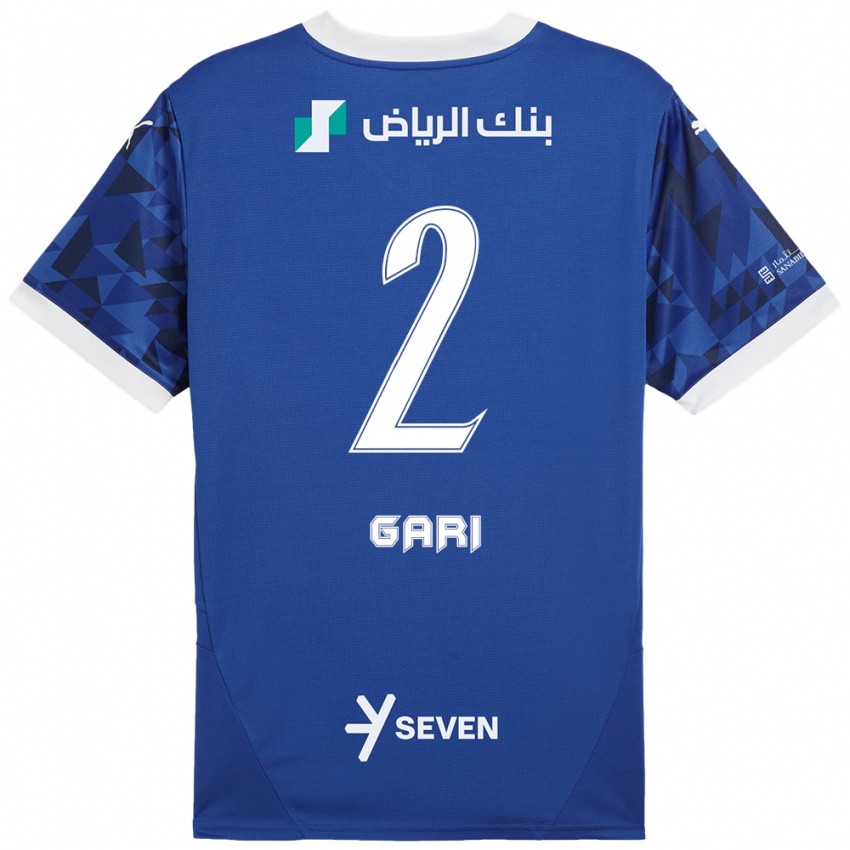 ילדים Fatimah Gari #2 כחול כהה לבן ג'רזי ביתית 2024/25 חולצה קצרה