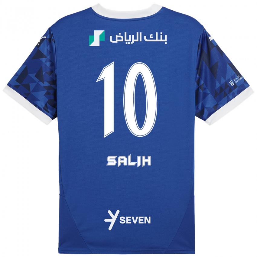 ילדים Zakia Salih #10 כחול כהה לבן ג'רזי ביתית 2024/25 חולצה קצרה