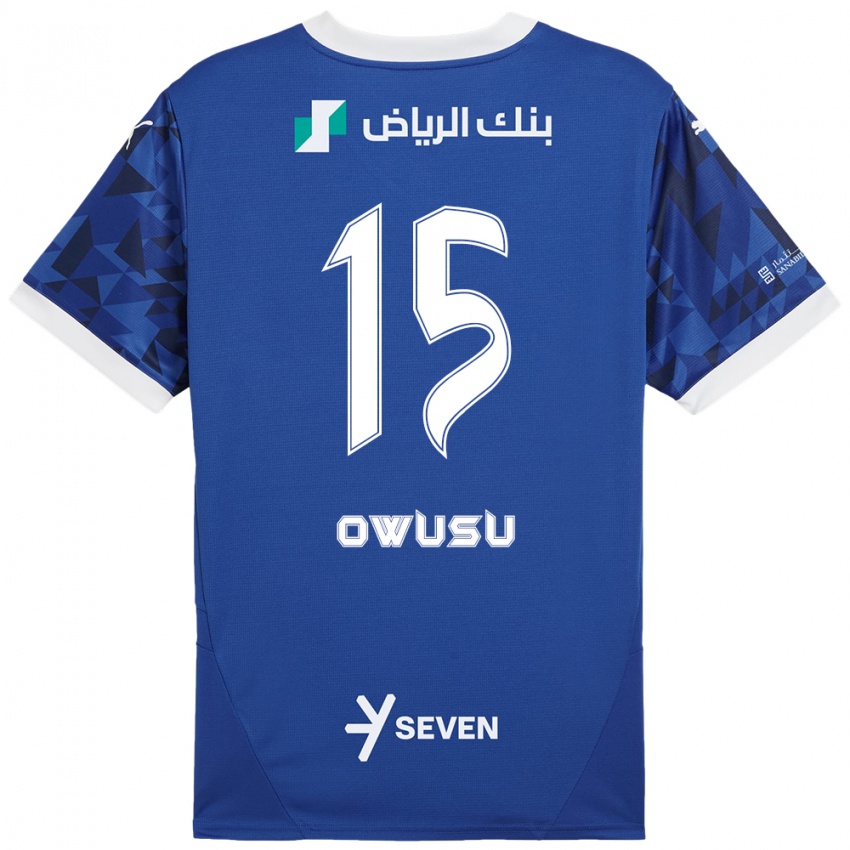 ילדים Mavis Owusu #15 כחול כהה לבן ג'רזי ביתית 2024/25 חולצה קצרה