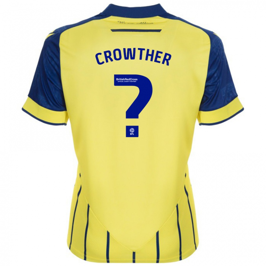 ילדים Matthew Crowther #0 צהוב כחול הרחק ג'רזי 2024/25 חולצה קצרה