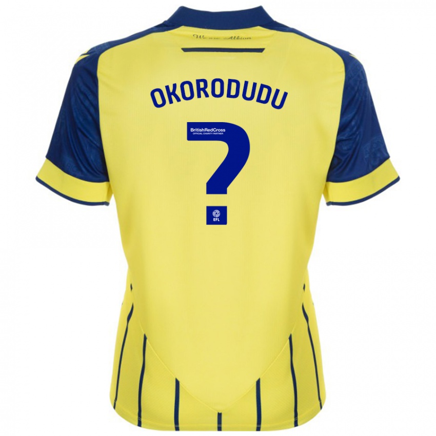 ילדים Adam Okorodudu #0 צהוב כחול הרחק ג'רזי 2024/25 חולצה קצרה