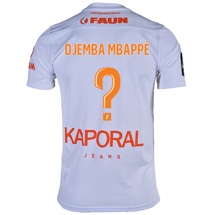 ילדים Yvan Djemba Mbappé #0 לָבָן הרחק ג'רזי 2024/25 חולצה קצרה