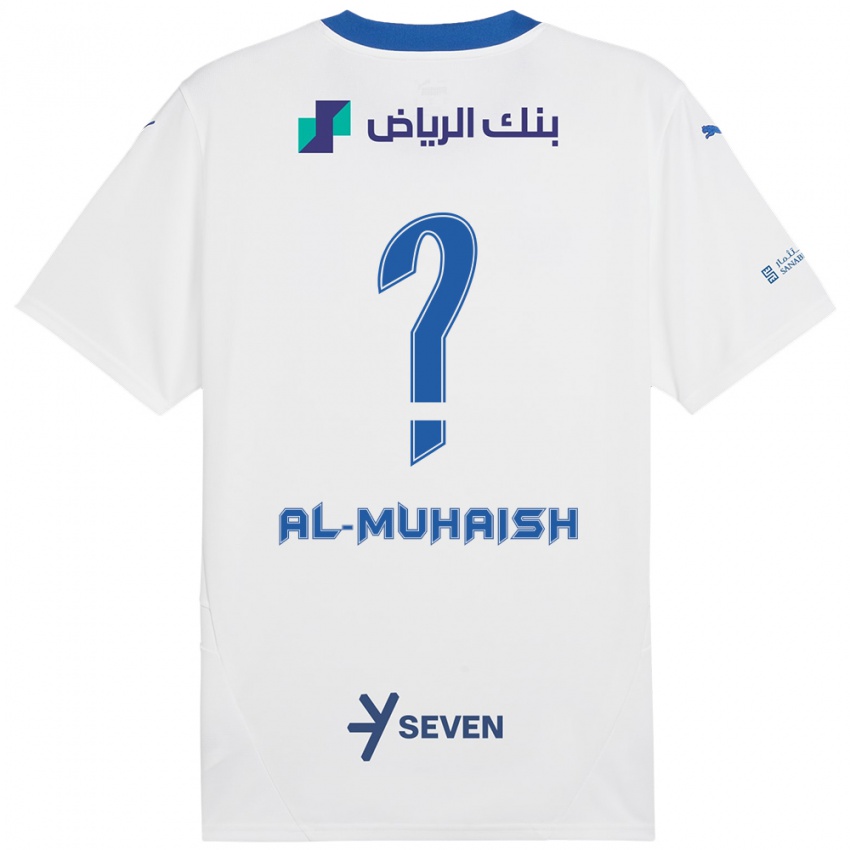 ילדים Mohammed Al-Muhaish #0 כחול לבן הרחק ג'רזי 2024/25 חולצה קצרה