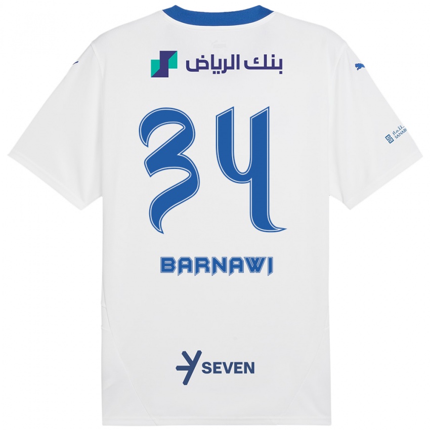 ילדים Saleh Barnawi #34 כחול לבן הרחק ג'רזי 2024/25 חולצה קצרה