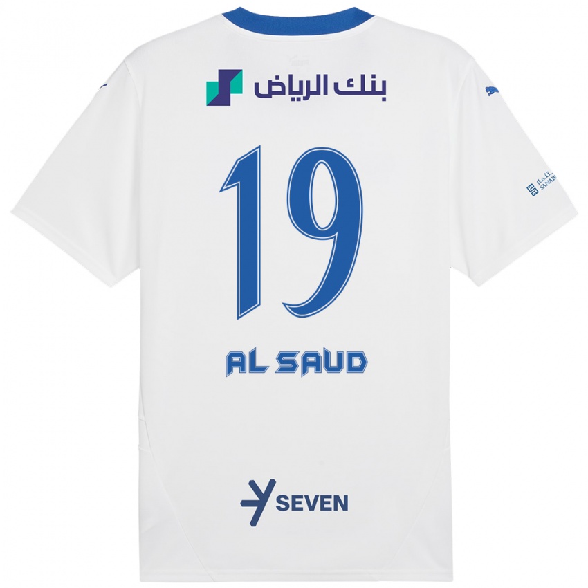 ילדים Manal Al Saud #19 כחול לבן הרחק ג'רזי 2024/25 חולצה קצרה