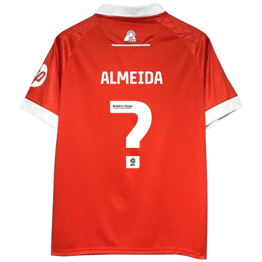 גברים Daymeon Almeida #0 אדום לבן ג'רזי ביתית 2024/25 חולצה קצרה