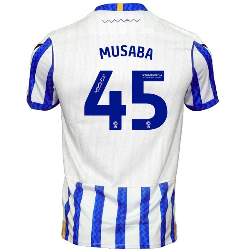 גברים Anthony Musaba #45 כחול לבן ג'רזי ביתית 2024/25 חולצה קצרה