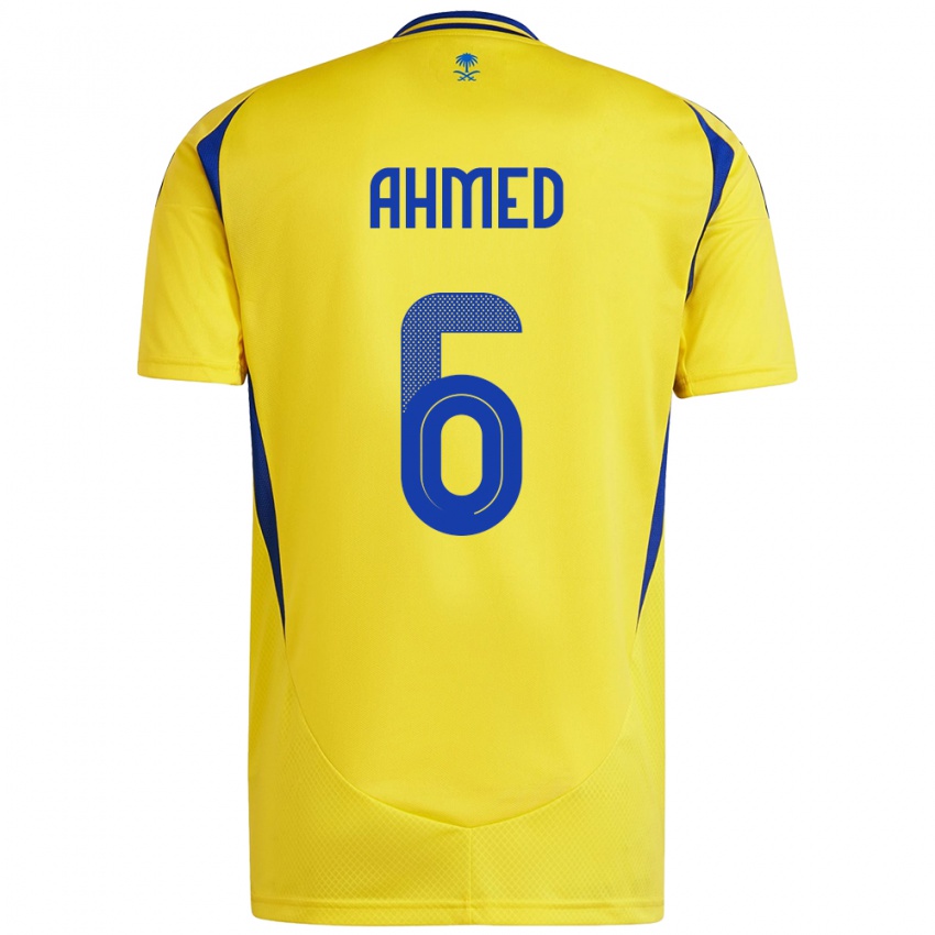 גברים Aseel Ahmed #6 צהוב כחול ג'רזי ביתית 2024/25 חולצה קצרה