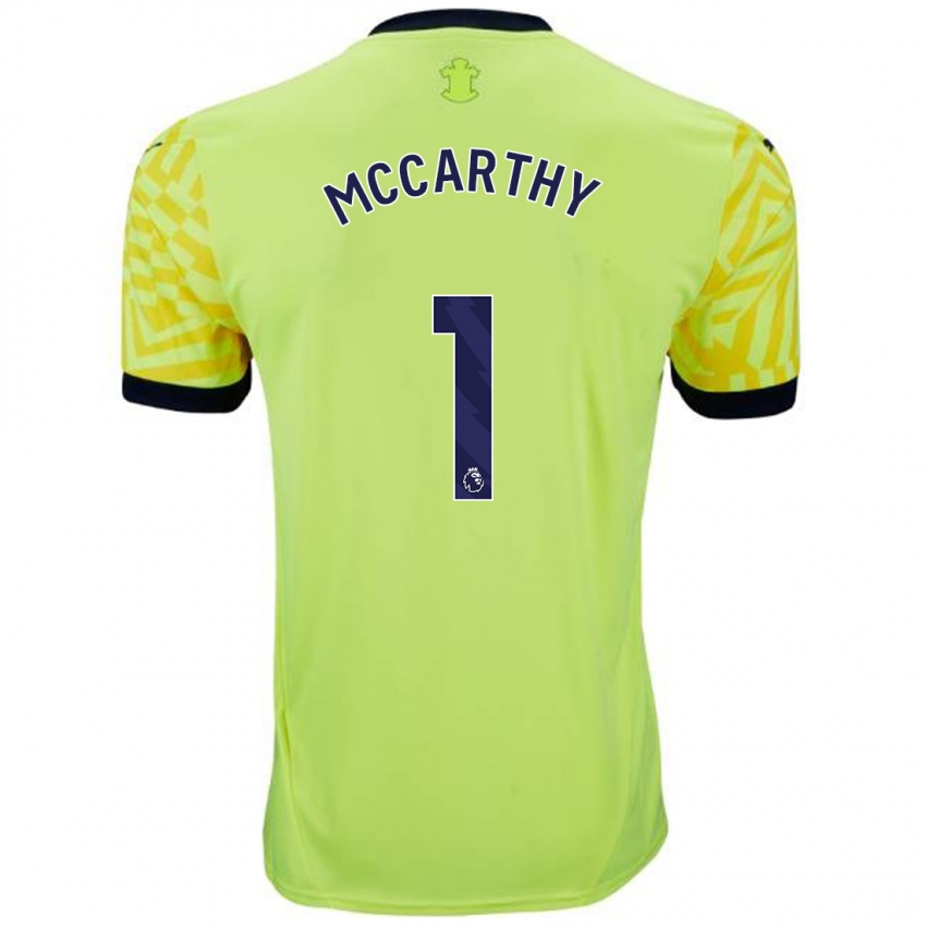 גברים Alex Mccarthy #1 צָהוֹב הרחק ג'רזי 2024/25 חולצה קצרה