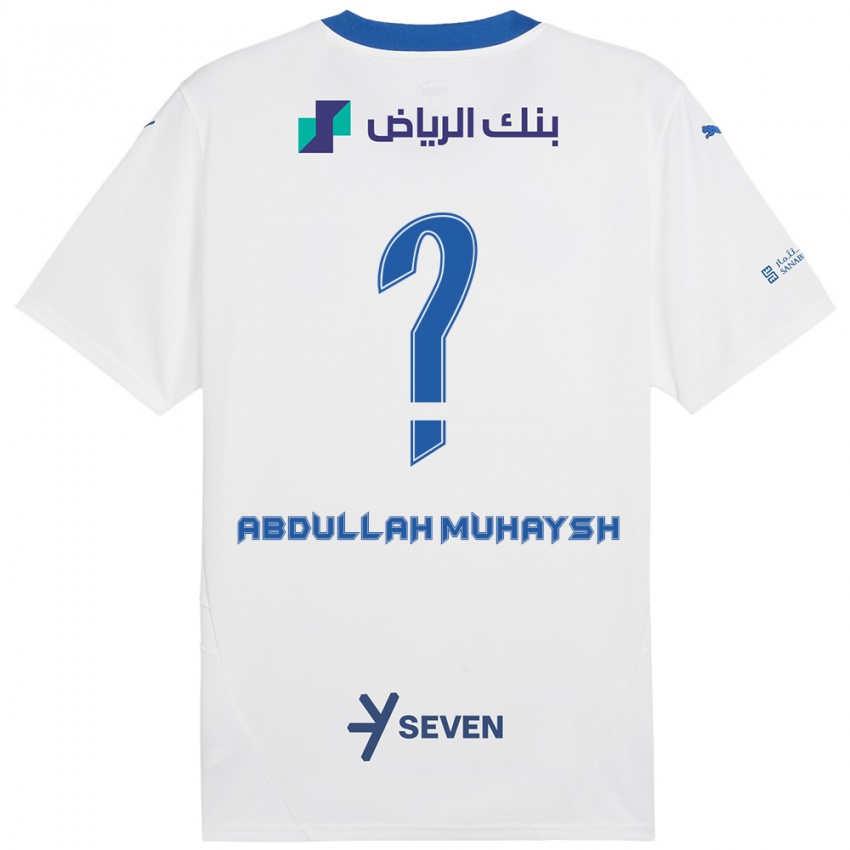 גברים Mohammed Abdullah Muhaysh #0 כחול לבן הרחק ג'רזי 2024/25 חולצה קצרה