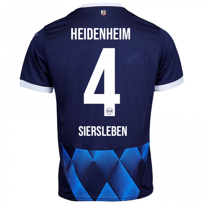 גברים Tim Siersleben #4 כחול כהה כהה הרחק ג'רזי 2024/25 חולצה קצרה