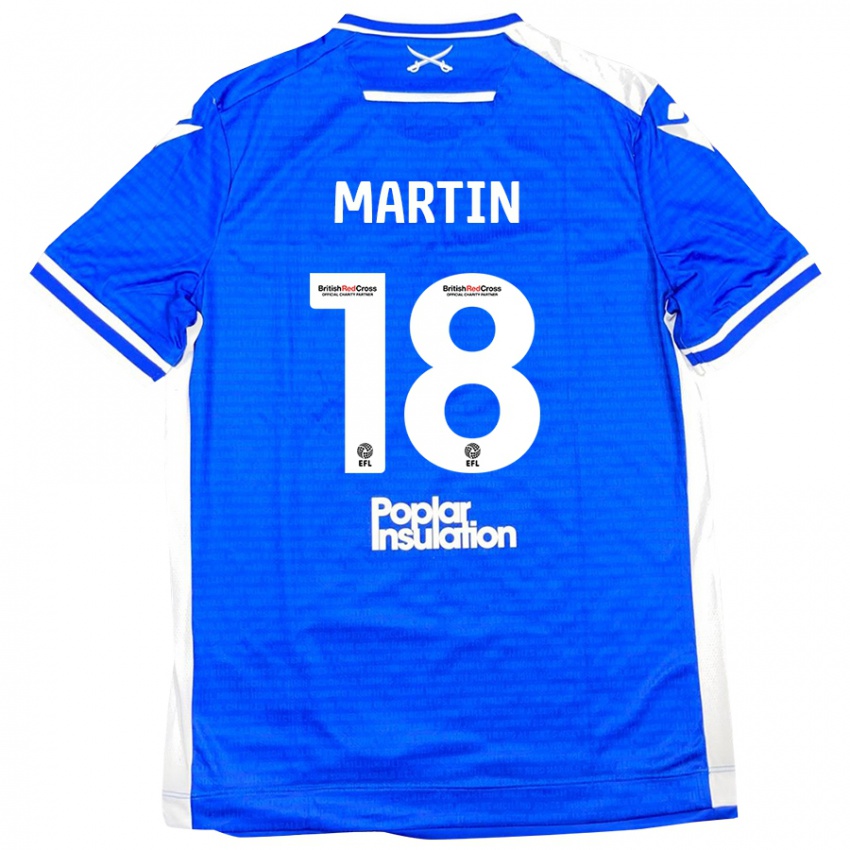 ילדים Chris Martin #18 כחול לבן ג'רזי ביתית 2024/25 חולצה קצרה